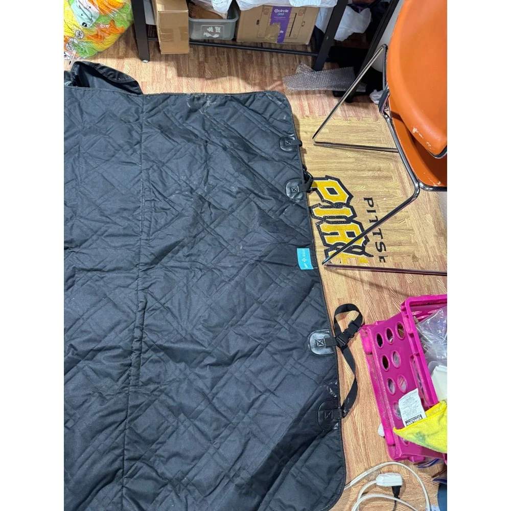 Duke & Dixie Dog Car Seat Cover Black Quilted Oxford Fabric Hammock Style 55x51